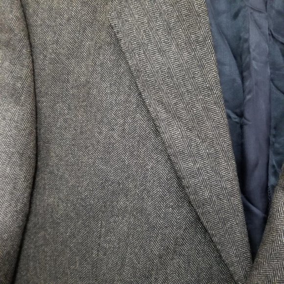 Paul Rosen Brown Herringbone 100% Cashmere Blazer - Picture 2 of 4